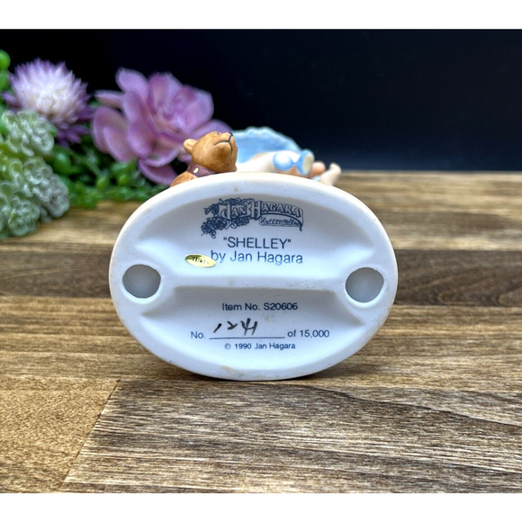 1990 Jan Hagara Limited Edition Shelley & Bear 6" Figurine S20606 #1241 - Picture 4 of 8